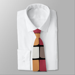 Geometric Color Block Pattern Tie