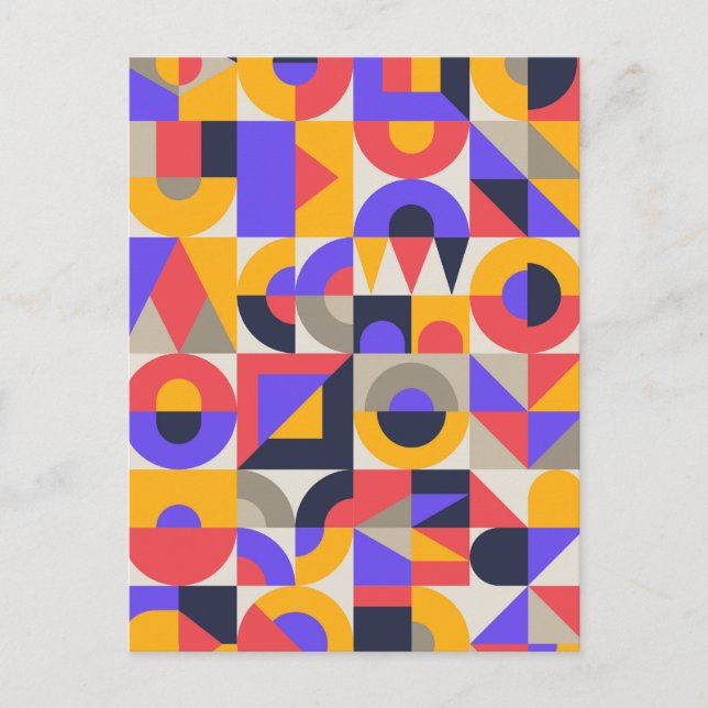 Geometric Colored shapes Holiday Postcard (Front)