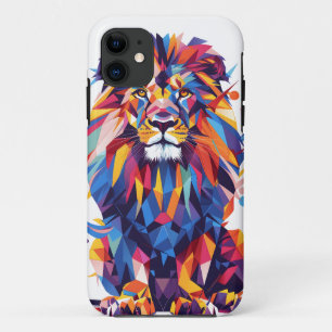 Geometric colorful lion design Case-Mate iPhone case