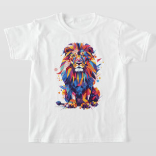 Geometric colorful lion design T-Shirt