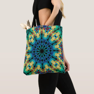 Geometric Colorful Shapes Mandala Tote Bag
