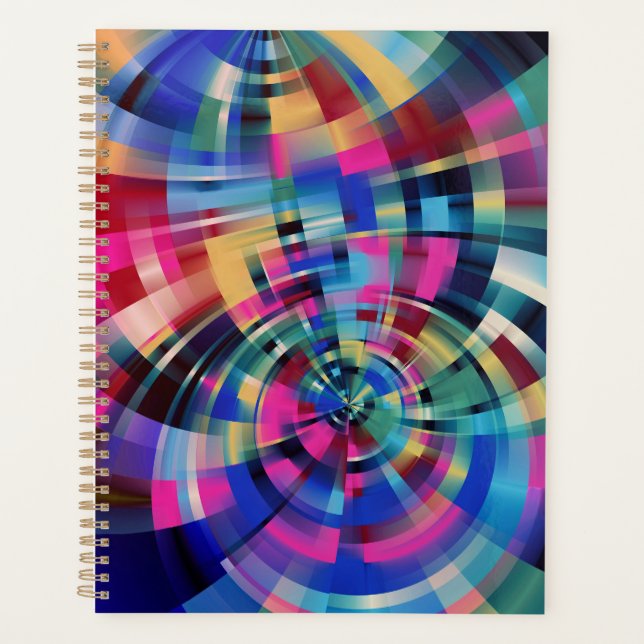 Geometric Colors Swirls Planner (Front)