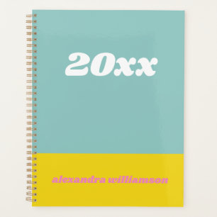 Geometric Colour Block in Teal 2025 Personalised  Planner