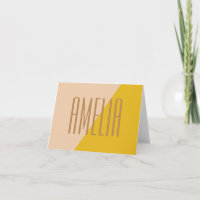 Geometric Colour Block in Yellow Personalised Name