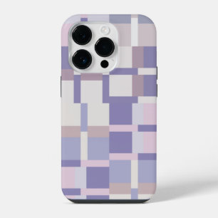 Geometric Colour Block Pattern - Purple and Latte iPhone 14 Pro Case