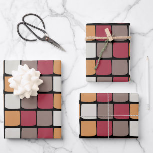 Geometric Colour Block Pattern Wrapping Paper Sheet