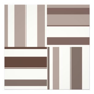 Geometric Colour Block Rectangles - Brown and Beig Photo Print
