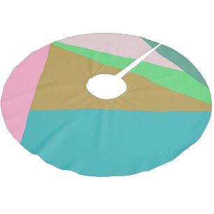 Geometric Colour Block Triangle Cute and Colourful Brushed Polyester Tree Skirt