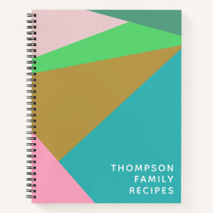 Geometric Colour Block Triangle Personalised Recip Notebook