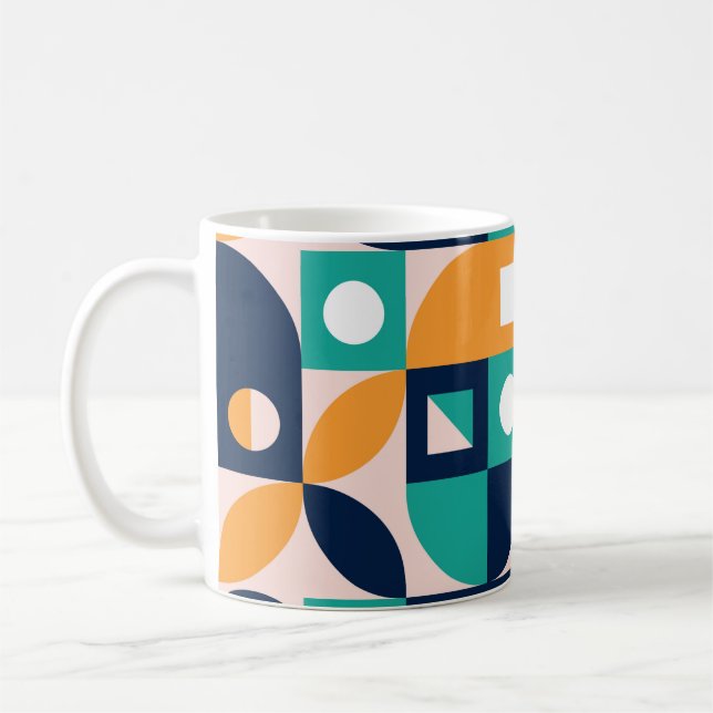 Geometric colour composition template with abstrac coffee mug (Left)