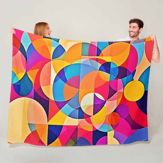  Geometric Colour Emotion Fleece Blanket (In Situ)