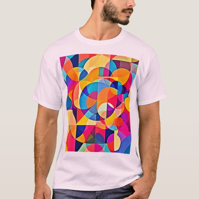  Geometric Colour Emotion T-Shirt (Front)