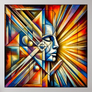 🎨 Geometric Colour Face Art For Modern Wall Decor