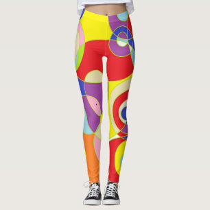 Geometric colour pattern art leggings