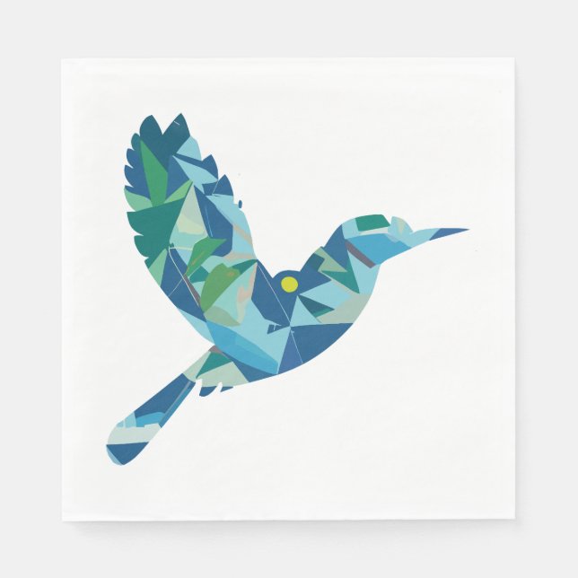 Geometric Coloured Bird Napkin (Front)