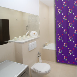 Geometric coloured pattern purple Shower Curtain