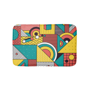 Geometric colourful: abstract pattern. bath mat
