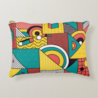 Geometric colourful: abstract pattern. decorative cushion