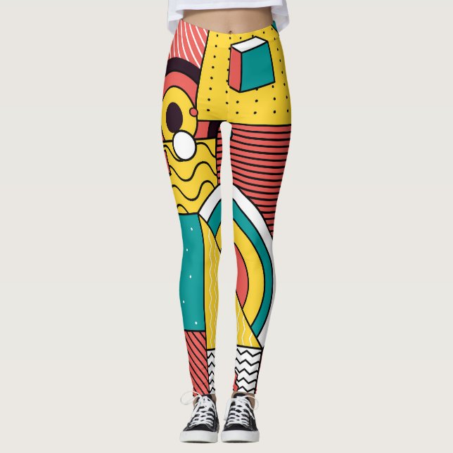 Geometric colourful: abstract pattern. leggings (Front)