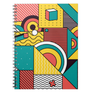 Geometric colourful: abstract pattern. notebook