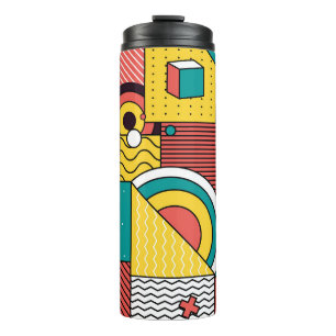 Geometric colourful: abstract pattern. thermal tumbler