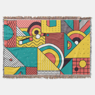 Geometric colourful: abstract pattern. throw blanket