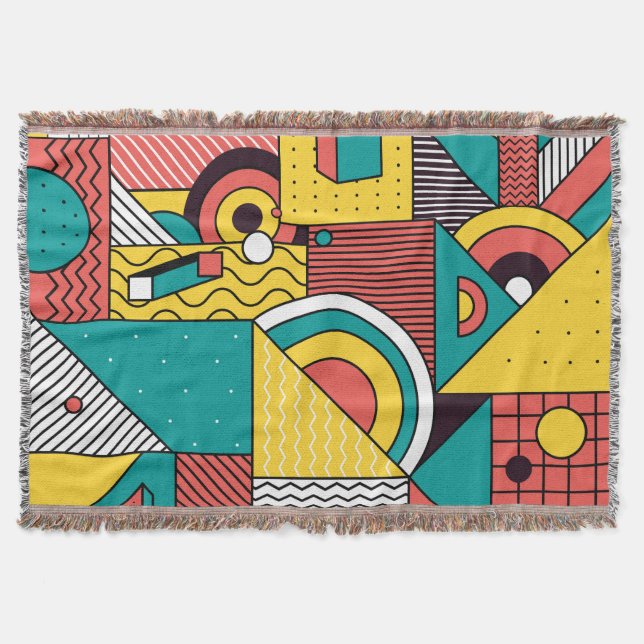 Geometric colourful: abstract pattern. throw blanket (Front)