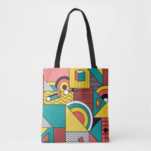 Geometric colourful: abstract pattern. tote bag