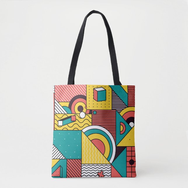 Geometric colourful: abstract pattern. tote bag (Front)