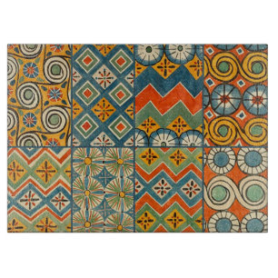 Geometric Colourful Antique Egyptian Graphic Art Cutting Board