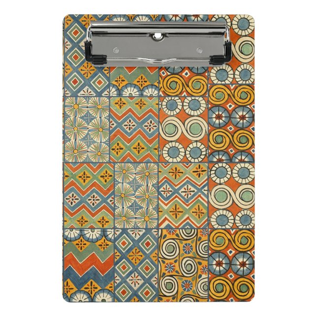Geometric Colourful Antique Egyptian Graphic Art Mini Clipboard (Front)