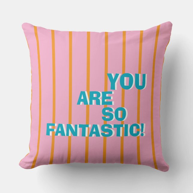 Geometric, Colourful, Appreciative Message Cushion (Front)