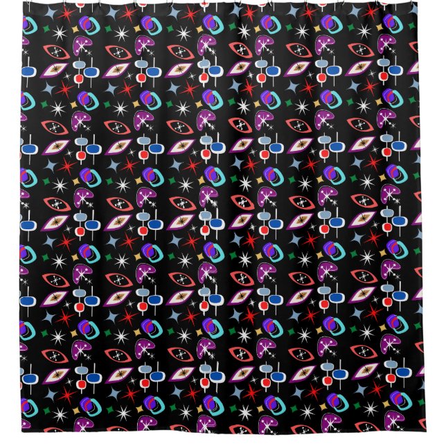 Geometric Colourful Pattern Shower Curtain (Front)