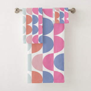 Geometric Colourful Semi Circle Geometric Bath Towel Set