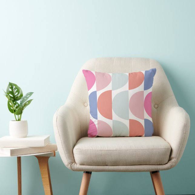 Geometric Colourful Semi Circle Geometric  Cushion (Chair)