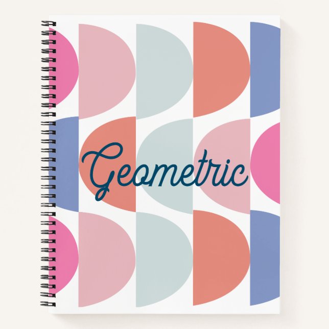Geometric Colourful Semi Circle Geometric Notebook (Front)