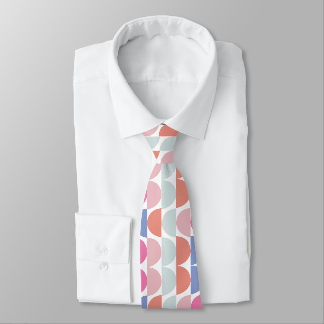 Geometric Colourful Semi Circle Geometric Tie (Tied)