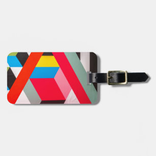 geometric colours luggage tag