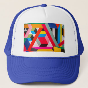 geometric colours trucker hat
