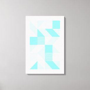 Geometric Composition in Aqua Tones Canvas Print