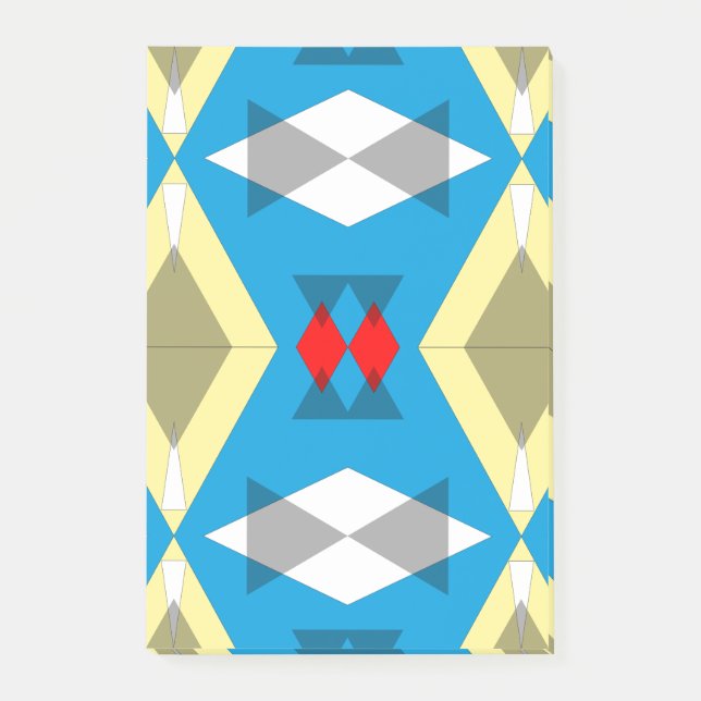 Geometric Convergence in Blue and Gold Post-it Notes (Front)