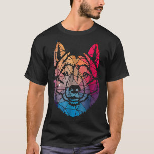 Geometric Cool Siberian Husky Shape Gift T-Shirt