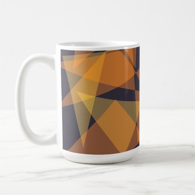 Geometric, cool, trendy, modern, simple triangles coffee mug (Left)