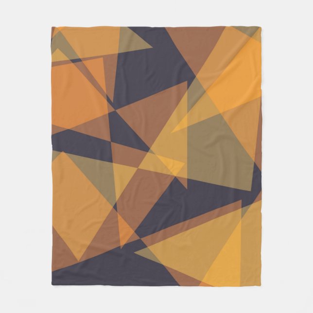 Geometric, cool, trendy, modern, simple triangles fleece blanket (Front)