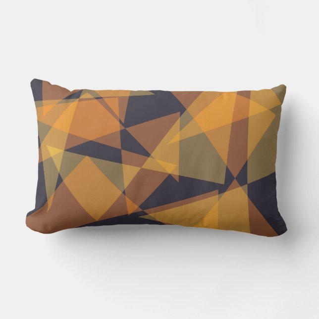 Geometric, cool, trendy, modern, simple triangles lumbar cushion (Front)