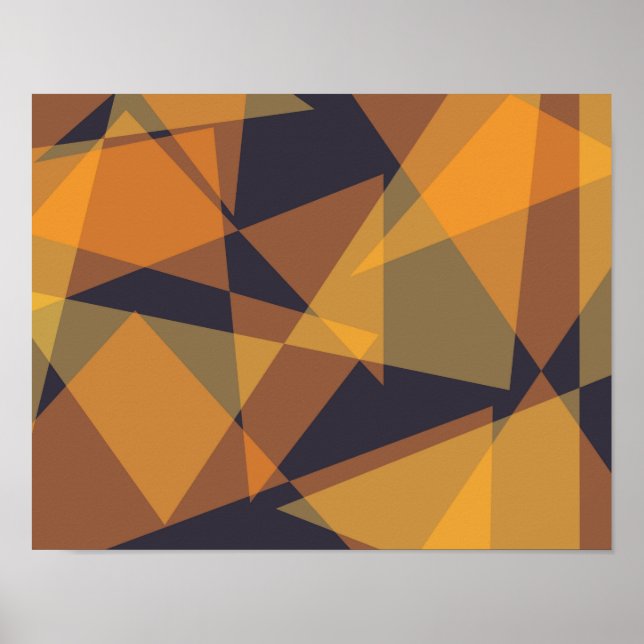 Geometric, cool, trendy, modern, simple triangles poster (Front)