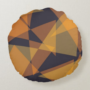 Geometric, cool, trendy, modern, simple triangles round cushion