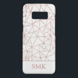 Geometric Copper Rose Gold Foil Polygon Monogram Case-Mate Samsung Galaxy S8 Case<br><div class="desc">Girly Rose Gold and Copper Foil Polygon Geometric Monogram Phone Case with a stylish white background and faux rose gold foil geometric polygons. Easy to customise with text, fonts, and colours. Created by Zazzle pro designer BK Thompson © exclusively for Cedar and String; please contact us if you need assistance...</div>