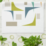 Geometric Corners Colourful Mid Century Modern Tea Towel<br><div class="desc">Add a pop of colour to your kitchen with this funky corners and rectangles mid century modern kitchen towel. It features the bright and bold colours of turquoise,  blue,  orange,  and tan.</div>