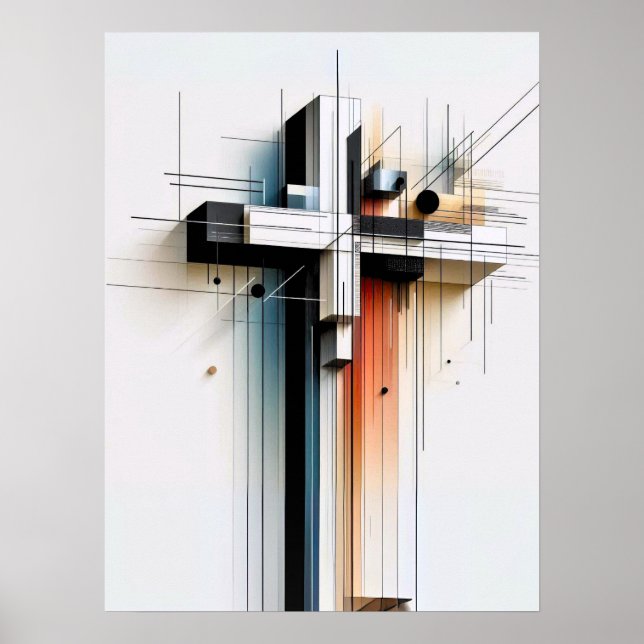 Geometric cross Christian Poster (Front)